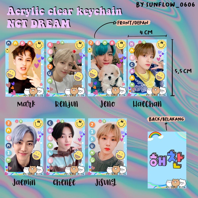 Jual Gantungan Kunci Ganci Acrylic Clear Nct Dream Mark Renjun Jeno