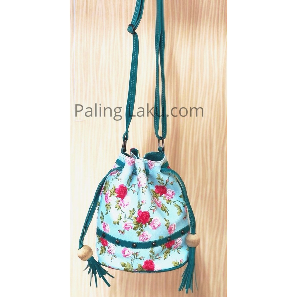 Valerie Korea Tas Fashion Serut Shabby Chic - Biru
