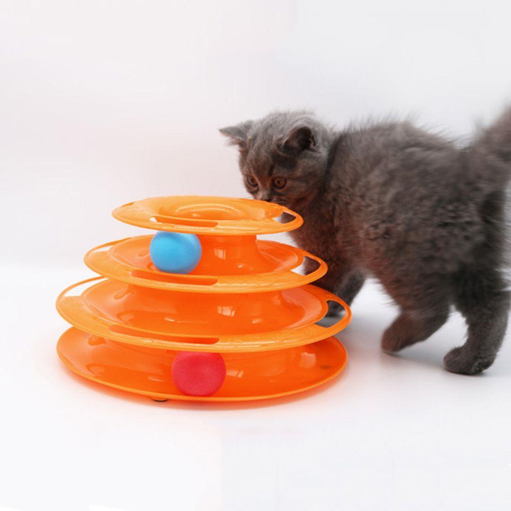 Solighter Tower Mainan Kucing Track Interaktif Mainan Pets Training Roller Balls Toys