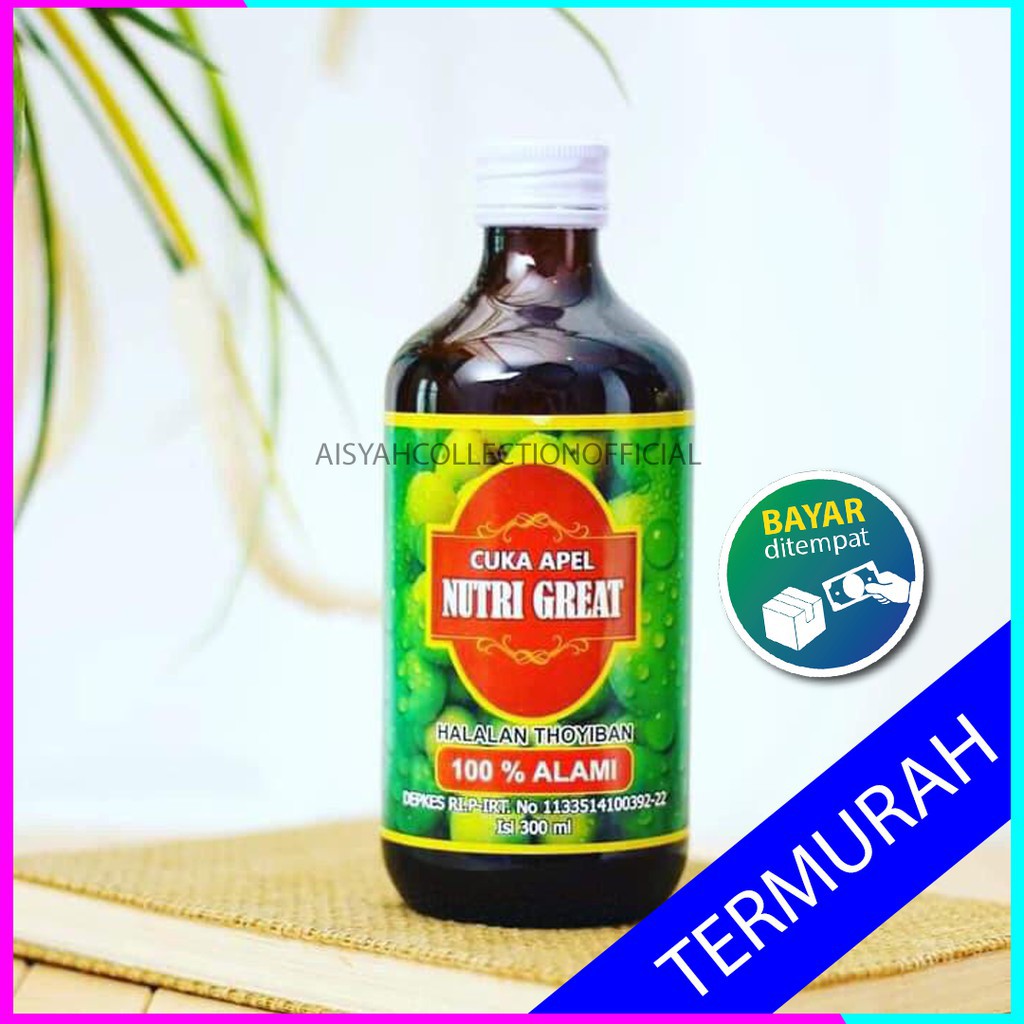 

BPOM!!! CUKA APEL"NUTRIGREAT" 100% ALAMI 300ML- APEL VINEGAR