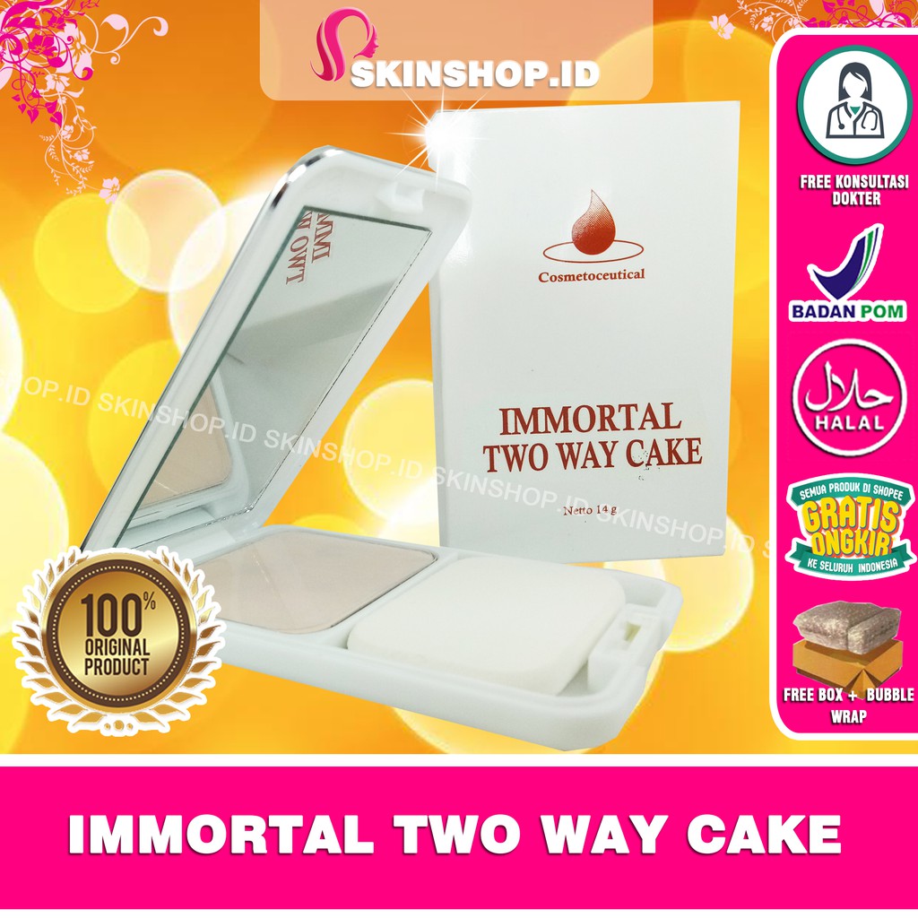 Immortal Two Way Cake 14gr Original / Bedak Padat BPOM Aman