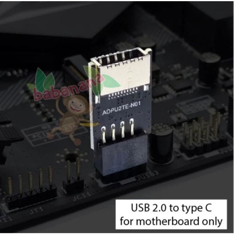 Usb 9 pin 2.0 to type C front panel adapter motherboard mobo converter