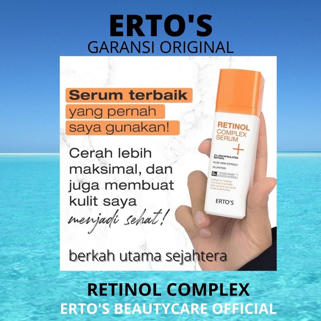 Ertos Paket Lengkap Perawatan Wajah original Berminyak Komedo flex hitam pori besar jerawar bruntusan radang kering Glowing-retinol complex