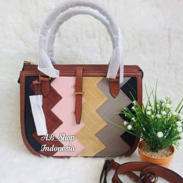 Tas Fossil Ryder Medium Satchel Patchwork