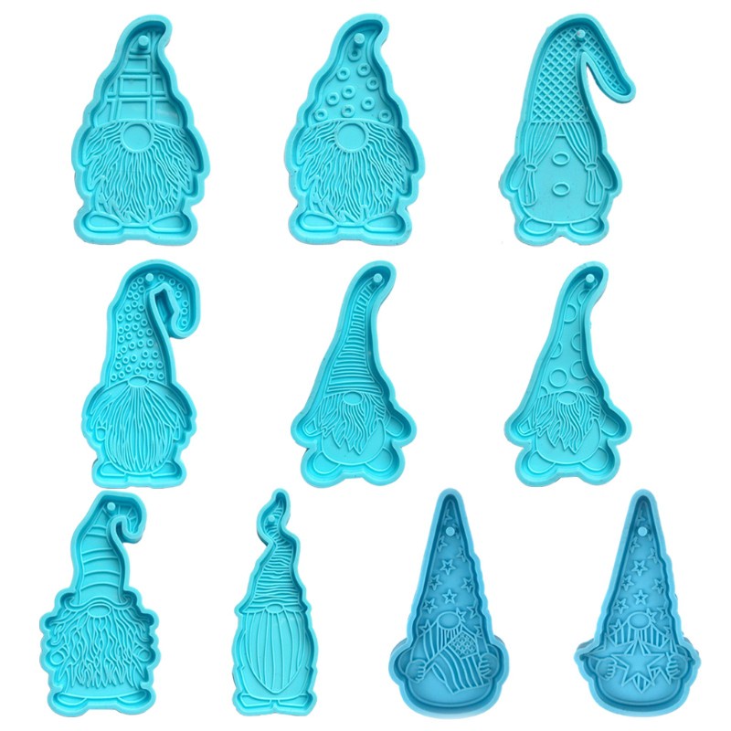 Glitter DIY Dwarf Doll Shaped Keychain Epoxy Resin Mold Earrings Pendant Silicone Mould