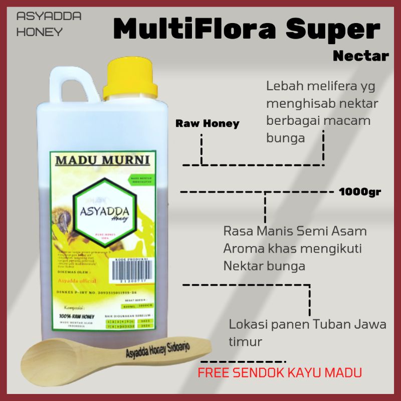 

Madu Peras Asli Murni Nektar Bunga Raw Honey MultiFlora Super