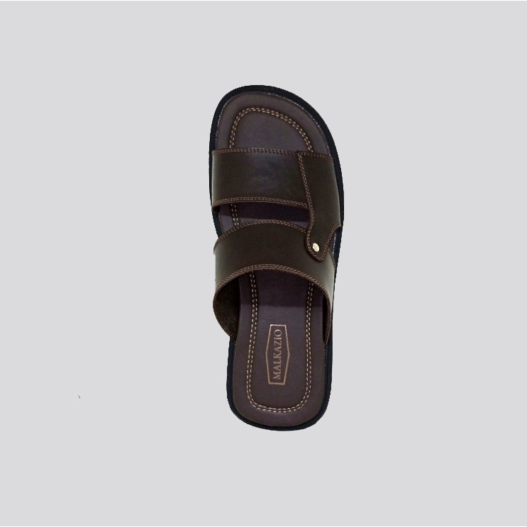 Sendal Kulit Asli - Sandal Pria Ukuran Jumbo Big Size 44 45 46 47 | Sendal Slide Slop Kokop Ukuran Besar - Mzio J04 ORIGINAL