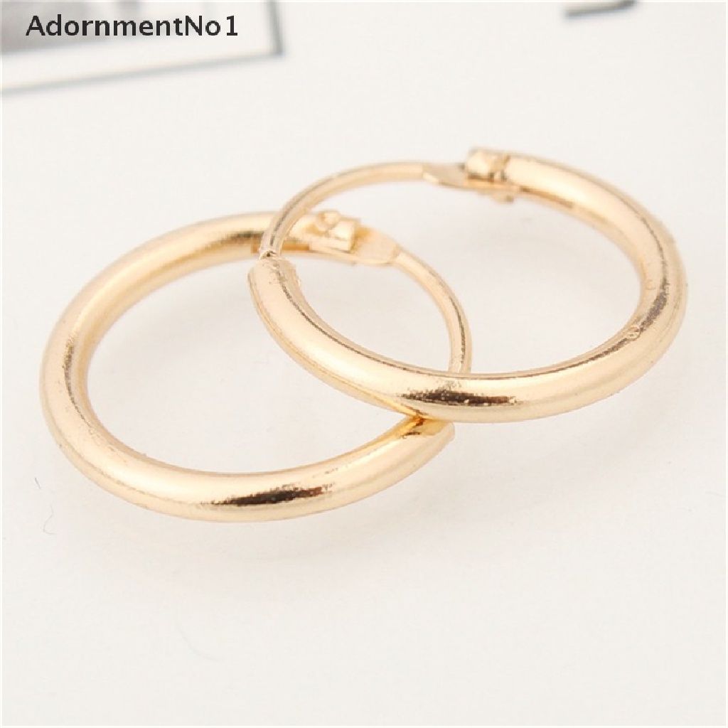 (AdornmentNo1) Anting Bulat Besar Klasik Bahan Stainless Steel Untuk Wanita