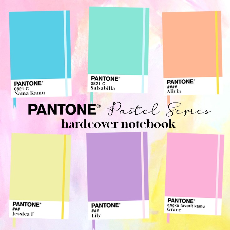

PANTONE + NAME PASTEL HARDCOVER NOTEBOOK buku tulis a5/b5 plain grid dotted sekolah bullet journal