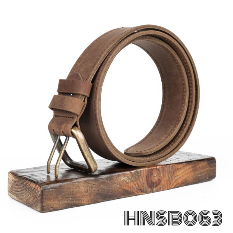 GESPER IKAT PINGGANG PRIA KULIT ASLI - SABUK KULIT LUBANG JARUM 2 - HNSB063