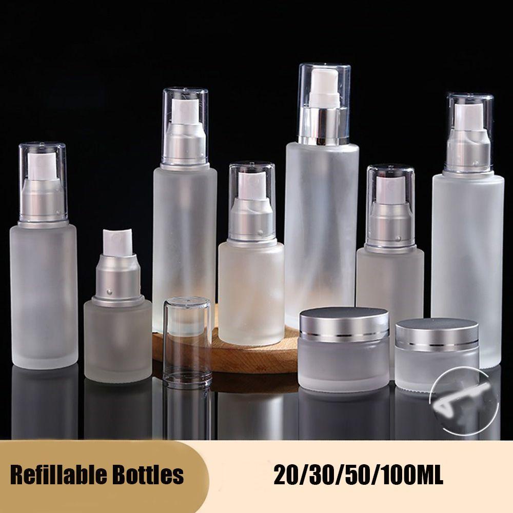 Rebuy Botol Spray Transparan 20/30 /50 /100ML Travel Kosong Comestic Frosted Lotion