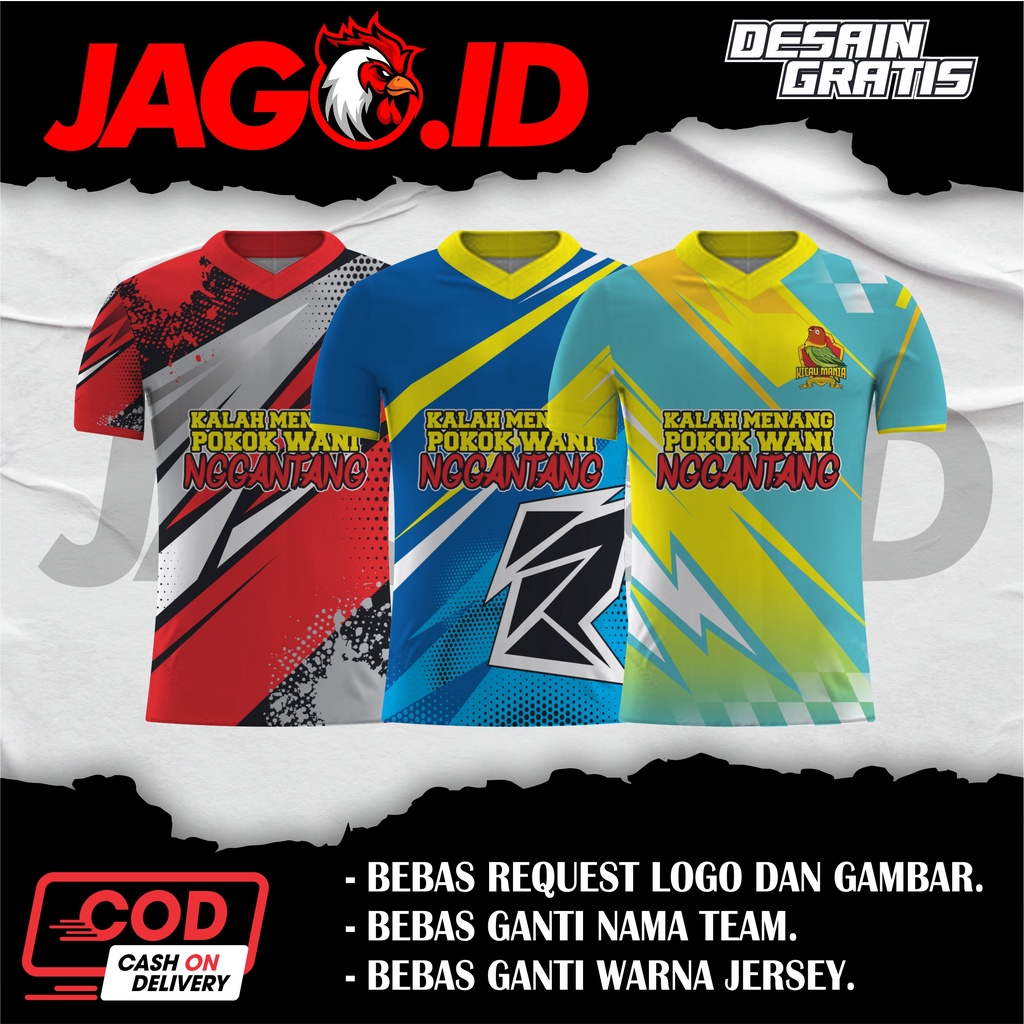 Jersey Baju Kaos Kicau Mania || Burung Lovebird || Bahan Hyget Serena Jago.id