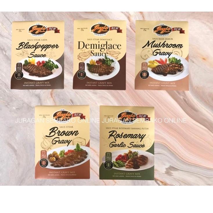 

♥ Jay's Saus Steak 25 gr / mushroom gravy / Blackpepper Sauce / demiglace / brown / rosemary garlic
