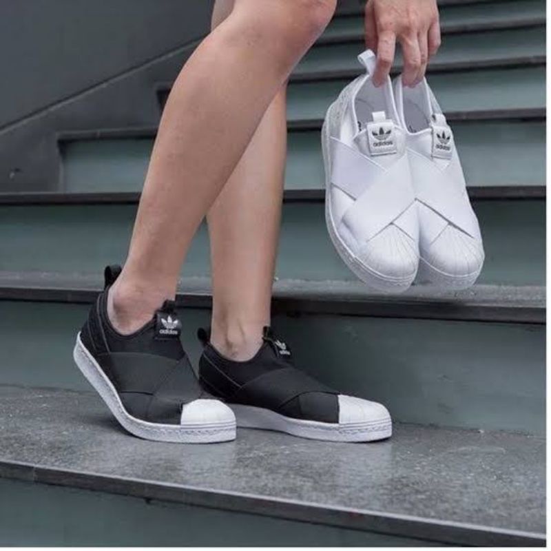 Sepatu Wanita Adidas Superstar Slip On, Sepatu Slip On
