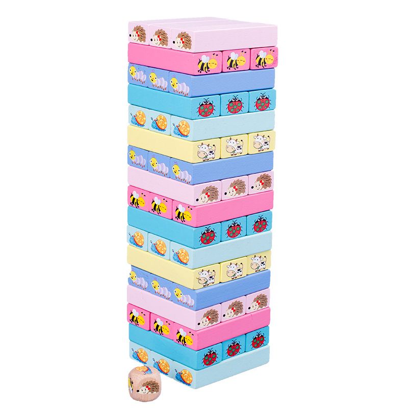 SALE MAINAN EDUKASI ANAK Mainan Kayu Anak-Stack High Blocks 51 pcs SUSUN BLOCKS