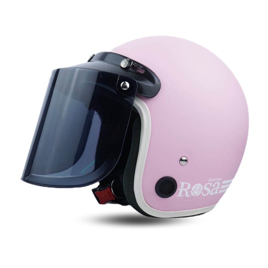 Helm Bogo Wanita Dewasa Helem Retro Cewek Motor Sni Warna Pastel Aksesoris Pengendara Viral