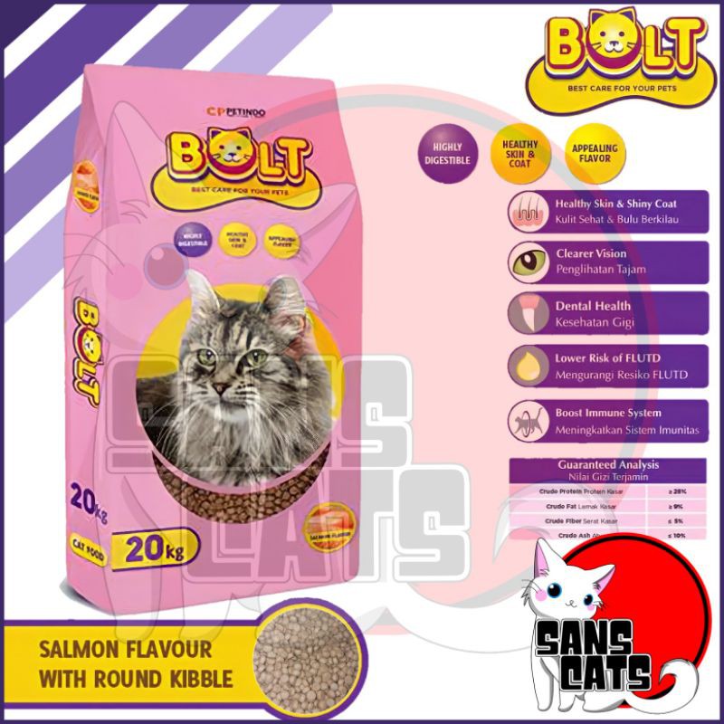 [Grosir] [Gojek/Grab] Makanan Kucing/Bolt Cat Repack 1KG Varian Salmon