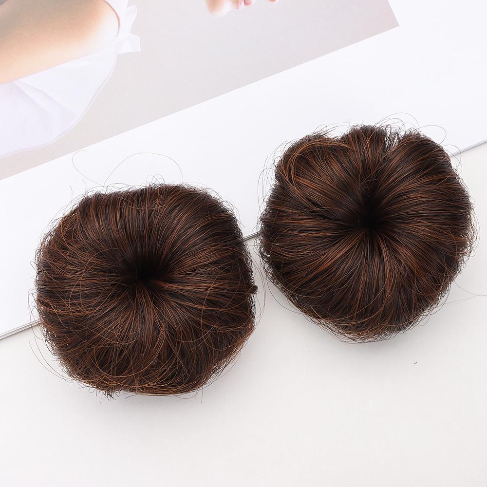 Preva 2PCS Wig Rambut Anak Perempuan Lucu Hiasan Kepala Hitam Coklat Alami Wig Sintetis