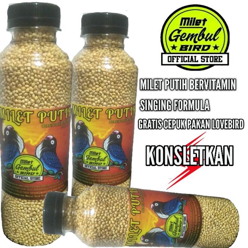 Pakan Burung Lovebird / Milet Putih Racikan / Pakan Lovebird Konslet / Milet Putih