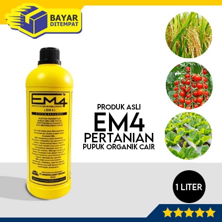 Pupuk Organik EM4 KUNING Pertanian 1 Liter Tanaman EM 4 Cair Fermentasi Hidroponik Berkebun