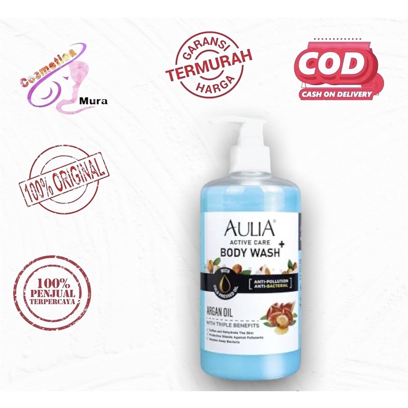 aulia active care body wash super wangi + whitening -- aulia body wash whitening 500 ml