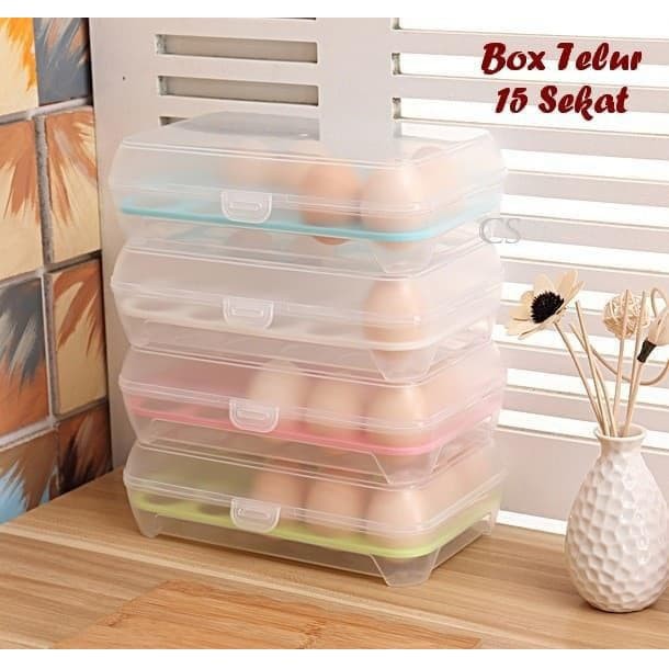 【GOGOMART】Box Telur / Kotak Tempat Telur 15 Sekat