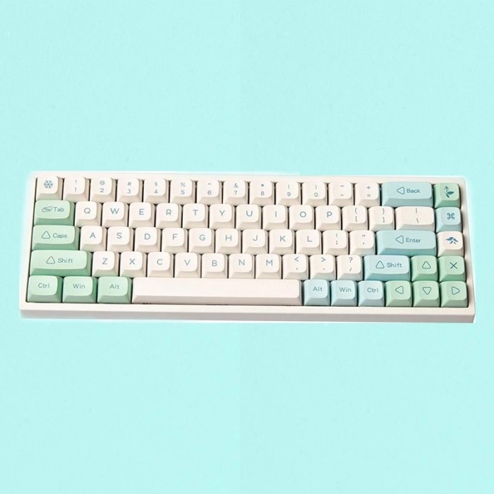 KEYCAPS PBT CRYSTAL MINT XDA PROFILE SUBLIM MECHANICAL KEYBOARD