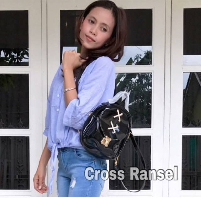 TERMURAH! CROSS RANSEL BAHAN JELLY PREMIUM UKURAN 20 X 15 CM WARNA HITAM MOCCA NAVY