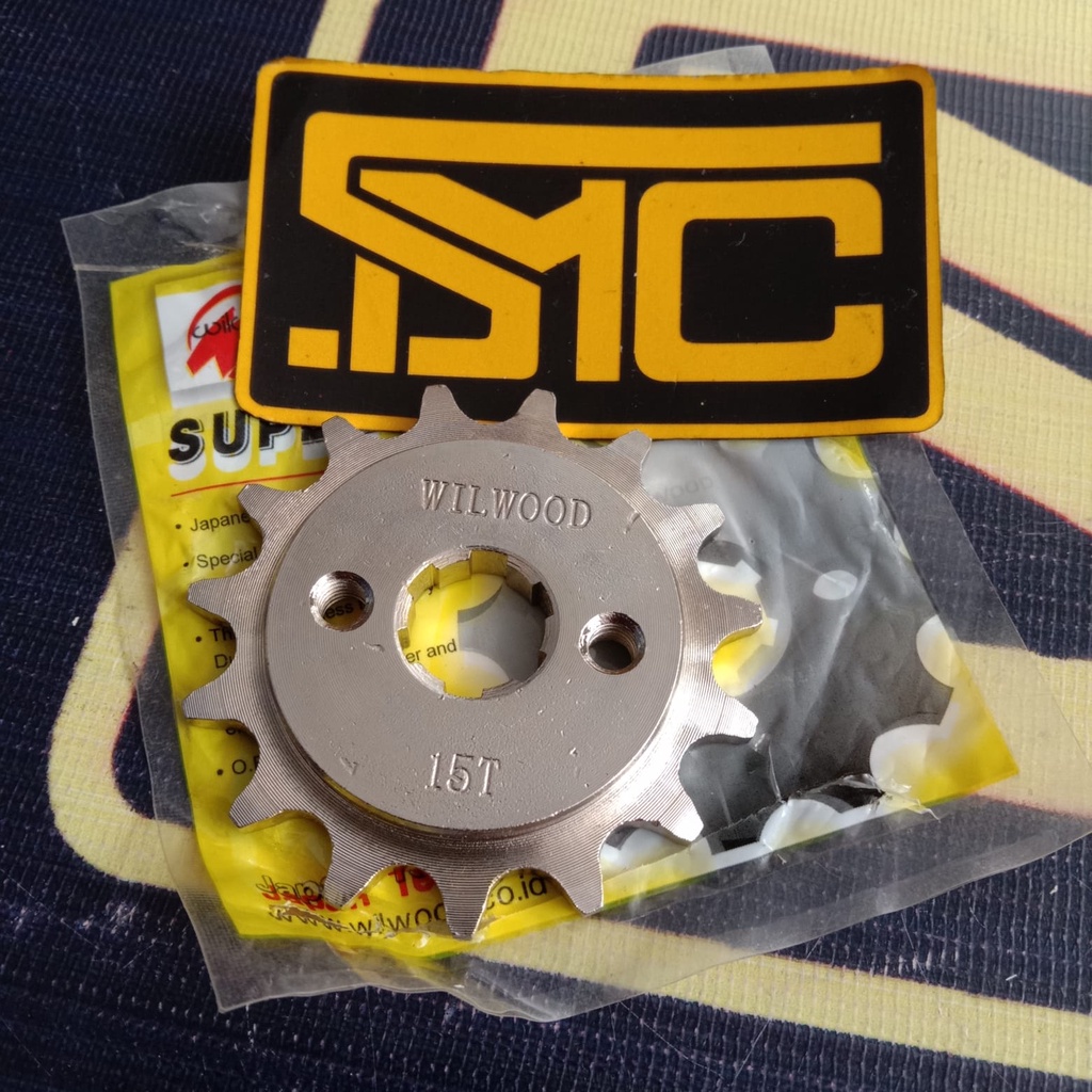 Gear Gir Depan / Gigi Front Sprocket 415 15T Suzuki Smash / Shogun / Satria 2T Wilwood Baja Nickel-1
