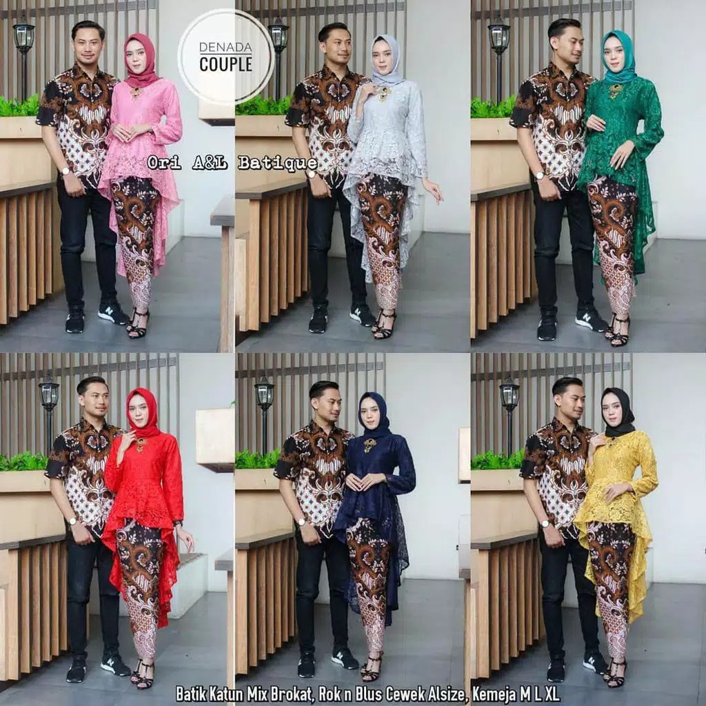 ( Ori 6 Warna + Keluarga) Couple Batik Wou Set Pinguin Annabel