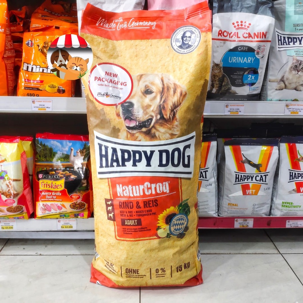 Happy Dog NaturCroq Adult Beef &amp; Rice 15kg - Makanan Anjing