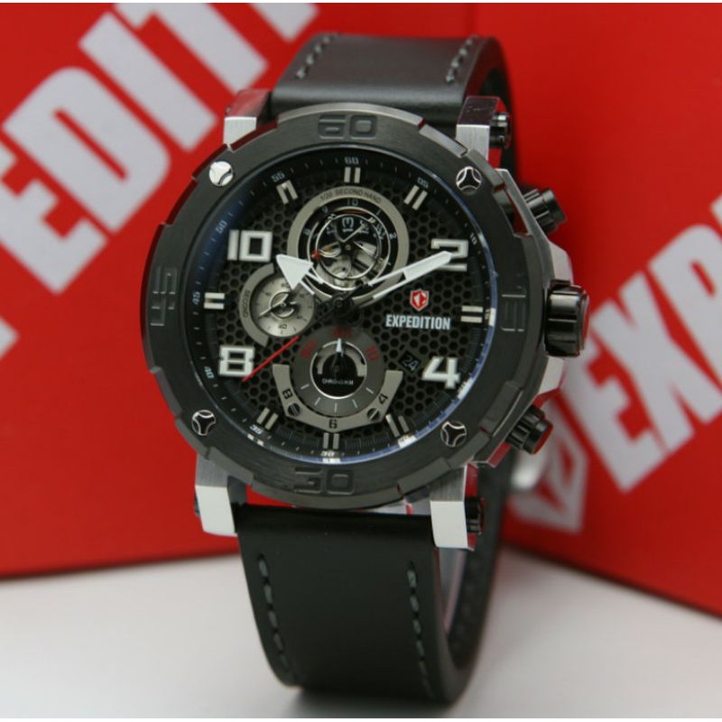 Jam Tangan Pria EXPEDITION E6769 Silver Black Original