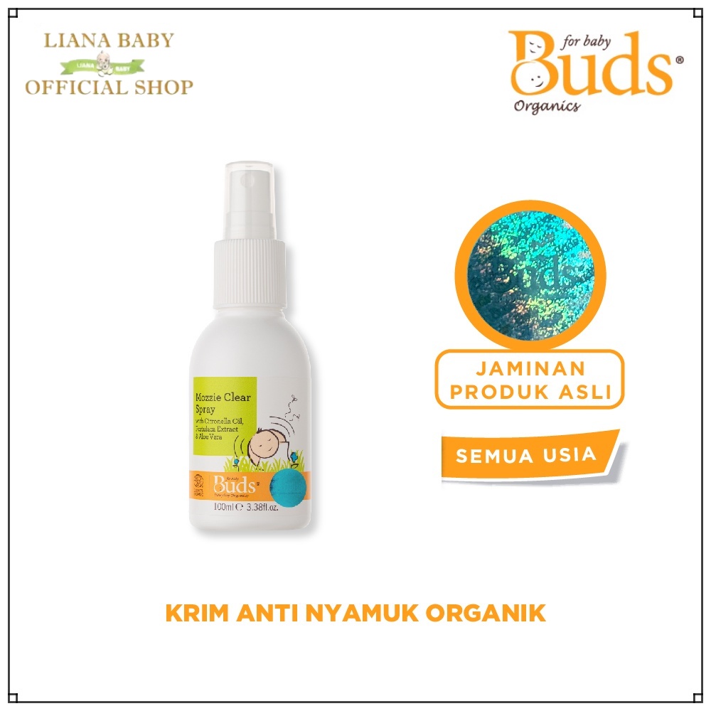 BUDS ORGANICS MOZZIE CLEAR SPRAY 100ml ANTI NYAMUK BAYI DAN ANAK