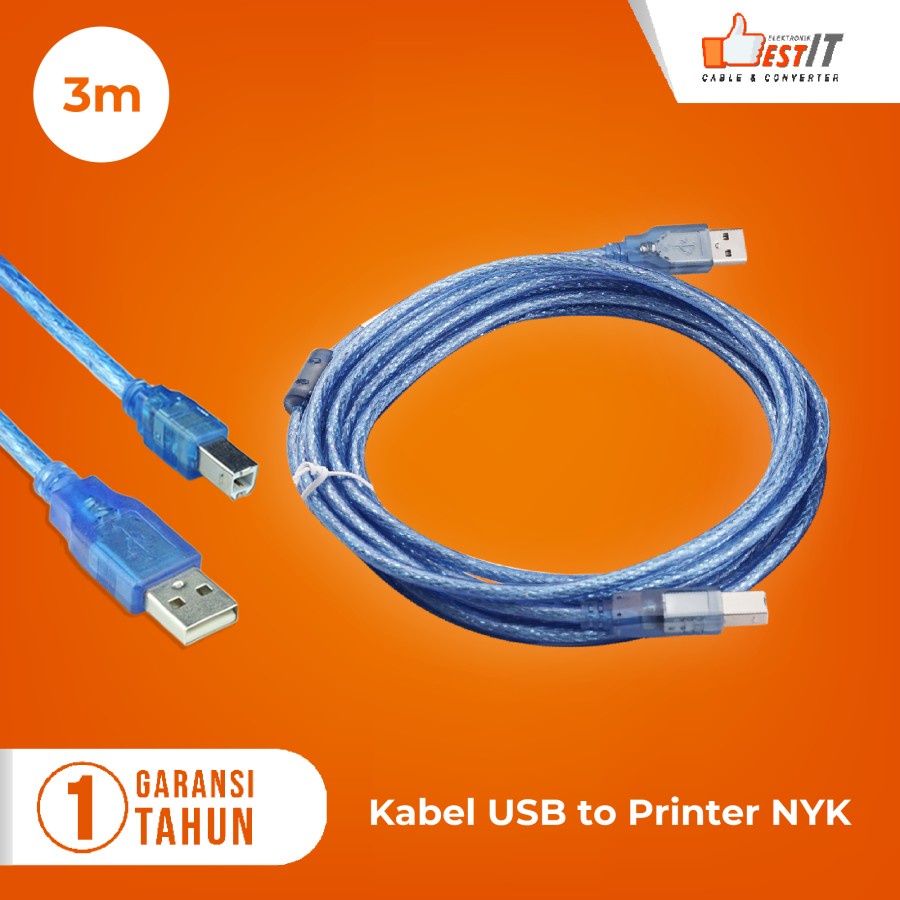 Kabel Printer USB 2.0 panjang 3 meter NYK