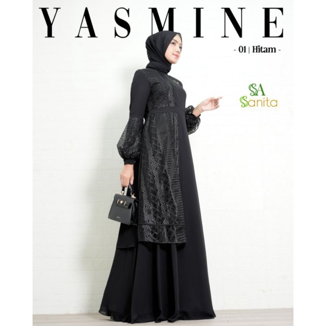 Dress Yasmine Ori by Sanita Hijab / Gamis Brukat / Muslimah Branded Wear / Gamis Set Syar'i / Gamis Pesta / Gamis Mewah / Baju Syar'i Pesta / Fashion Muslimah-7