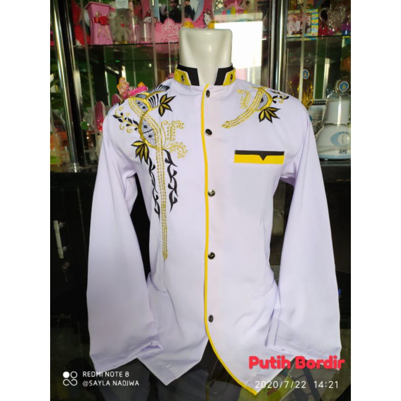 Baju Koko dewasa |  Jasko Putih Bordir | Jas Koko Pria | Jasko Bordir | Baju Koko dewasa