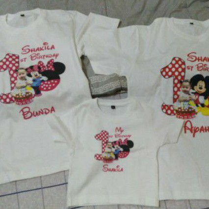 kaos mickey mouse untuk ulang tahun couple keluarga
