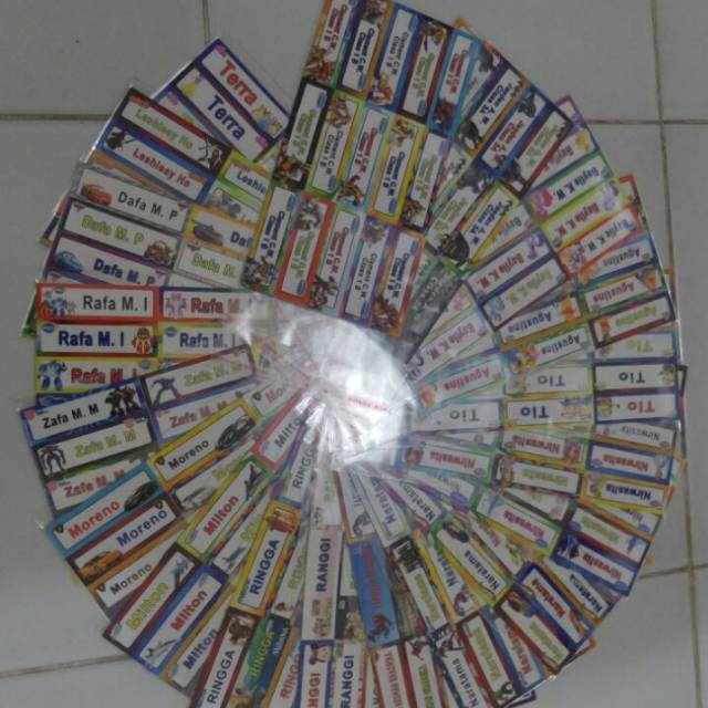 

Sticker nama / label nama / label produck waterproof