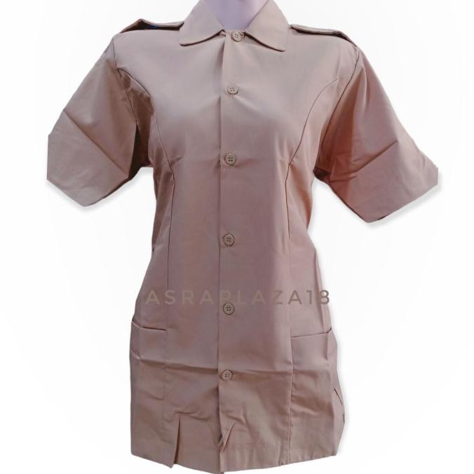 Baju seragam Pramuka Putri penegak lengan pendek