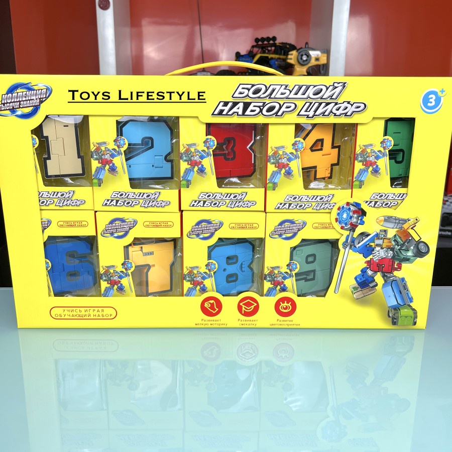 Mainan Edukasi Anak Nomor / Angka Deformation Robot Number