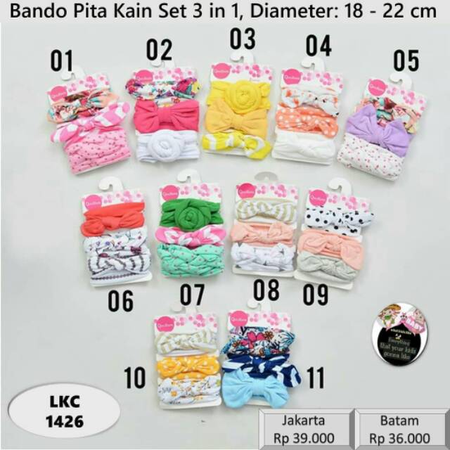 

BANDO PITA KAIN SET 3 IN 1, LKC 1426