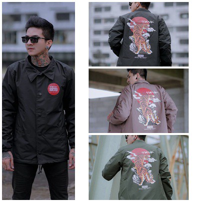 OUTERWEAR - JAKET PRIA - JAKET PARASUT PRIA - JAKET COACH TIGER HITAM MOCCA ARMY CRANIO ORIGINAL