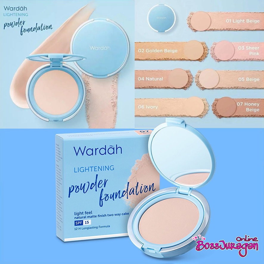 (BOSS) WARDAH Lightening Two Way Cake SPF 15 | Wardah Lightening Powder Foundation Light Feel 12gr