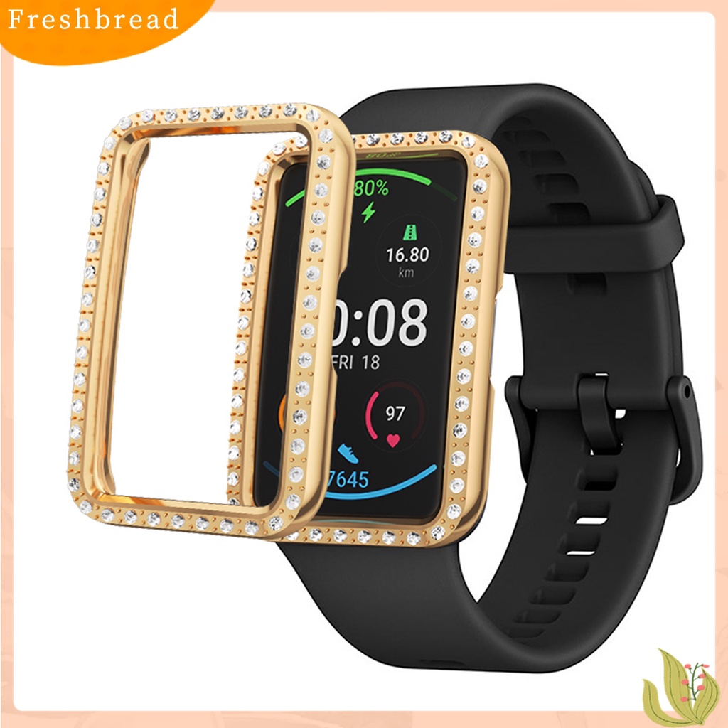 Terlaris Protective Shell Rhinestone Inlaid Full Protective PC Smartwatch Protective Case for HUAWEI Watch Fit