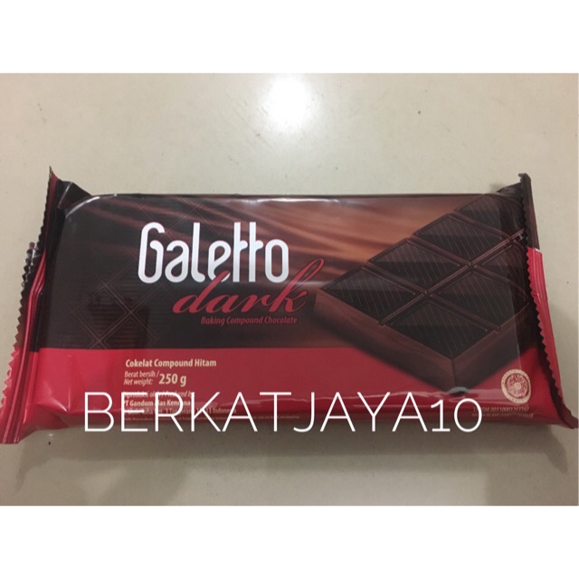 Galetto Coklat Batang Dark Baking Compound Chocolate 250gr