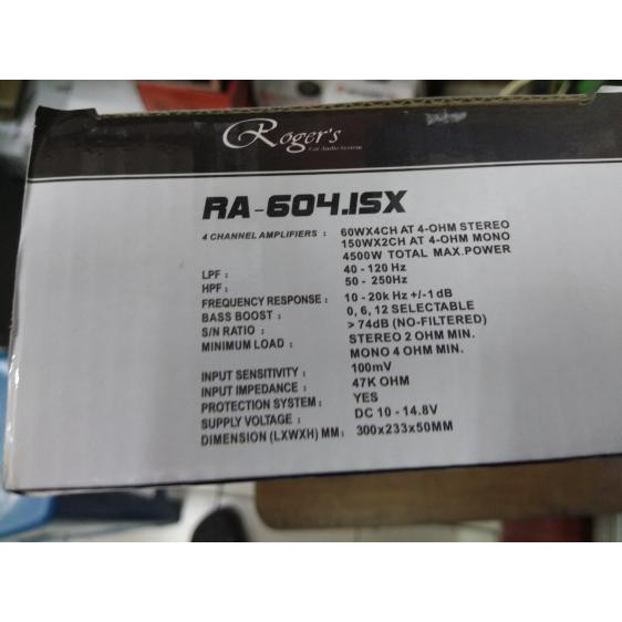 READY power 4 channel rogers by alpine