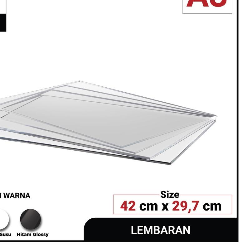 LEMBARAN AKRILIK A3 3MM ACRYLIC GROSIR BERKUALITAS