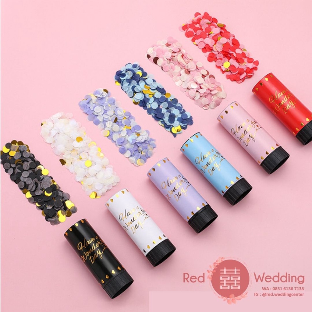 PARTY CONFETTI Popper Warna Warni Tema Wedding Pesta Bride Groom Surprise