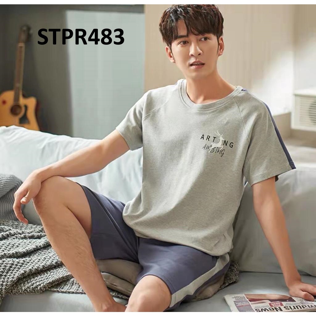 Baju Tidur Pria Lengan Pendek Piyama Pria Lengan Pendek Celana Pendek