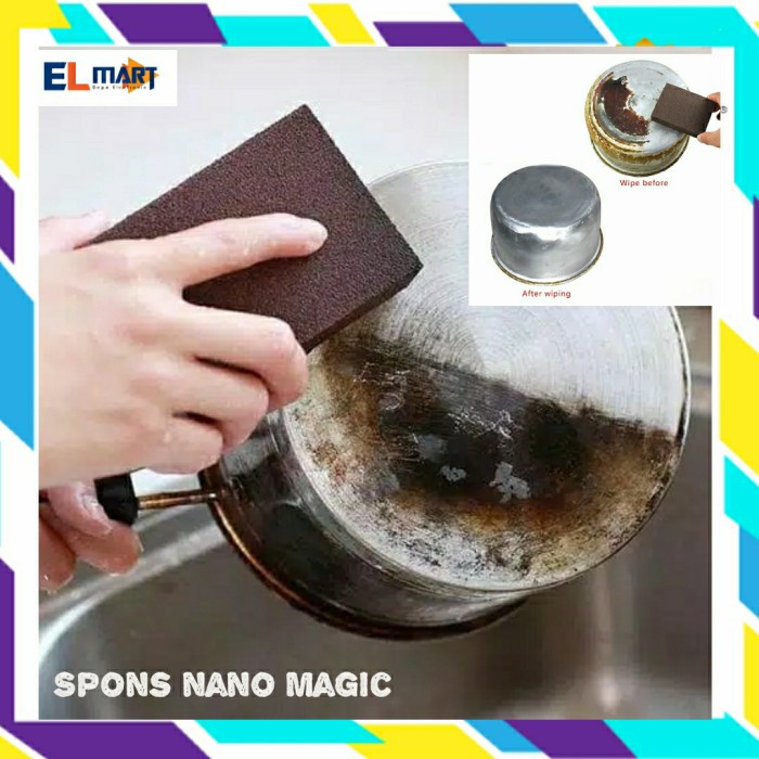 Magic Spons Nano Sponge Spon Pembersih Kerak Noda Panci Wajan Piring